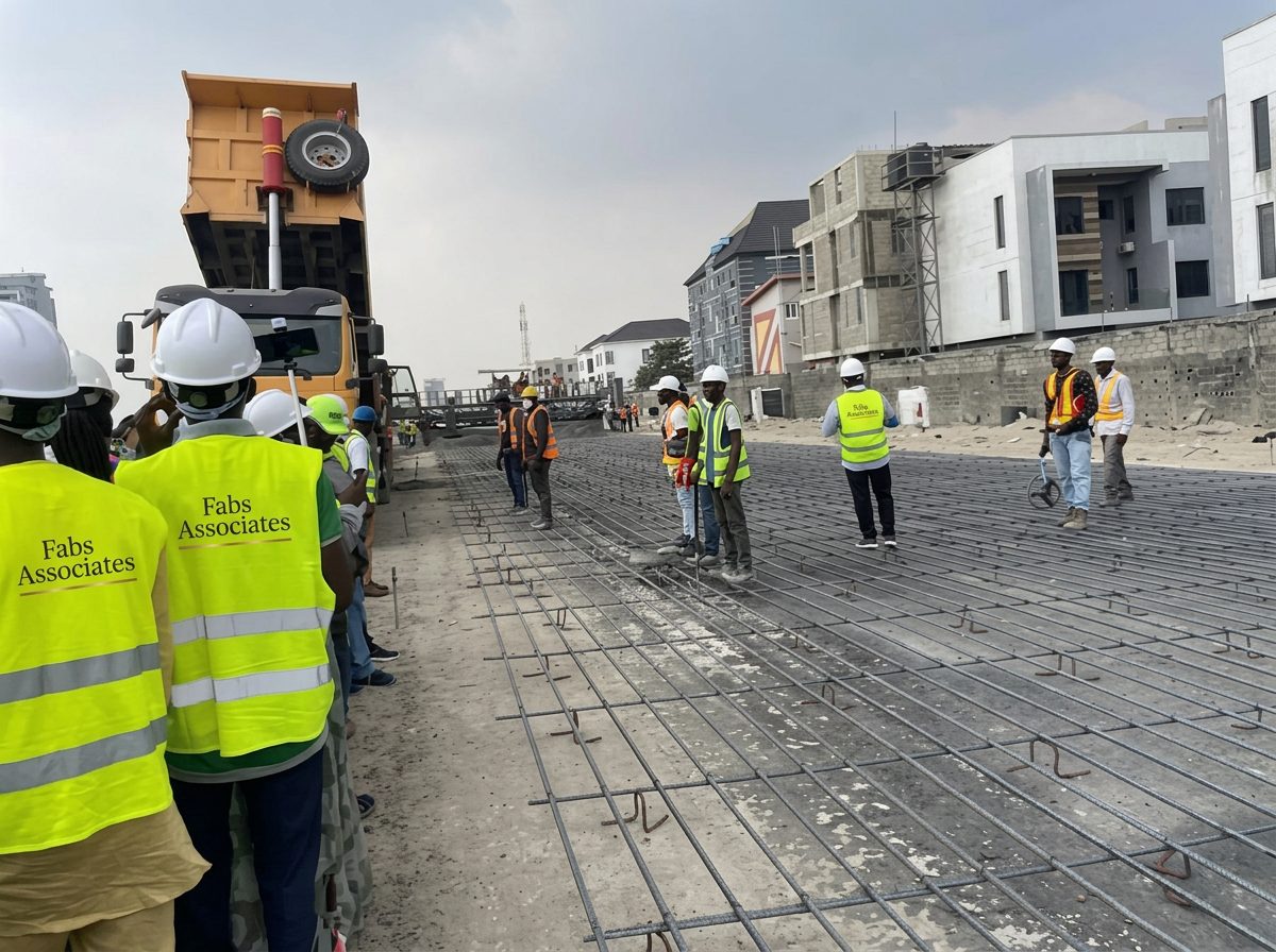 Fabs Associates engineers supervising road and reinforcement works